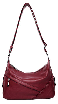 Thumbnail for Covelin Women's Retro Sling Shoulder Bag from, Leather Crossbody Tote Handbag Wine Red