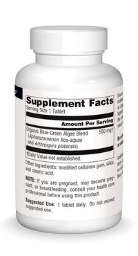 Thumbnail for Source Naturals Blue Green Algae from Klamath Lake - Algae Superfood Supplement, 500 mg - 200 Tablets