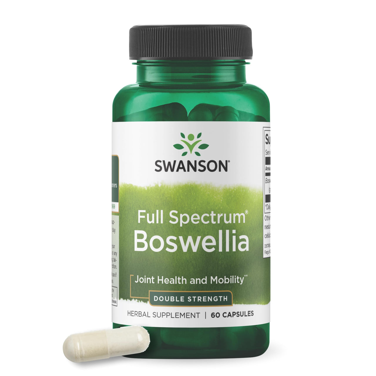 Swanson Double Strength Boswellia - Ayurvedic Herb for Joint Flexibility & Mobility Support - Boswellia Serrata Resin - (60 Capsules, 800mg Each)