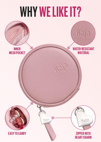 Thumbnail for Kaja Makeup Pouch - Let's Go Bag | Multifunctional Makeup Round Bag for Women and Girls, Waterproof, Durable, Travel Friendly, Portable, Great Gifts Idea (Pink)