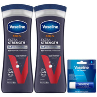 Thumbnail for Vaseline Lotion for Men Extra Strength 3-in-1 for Face, Hands & Body + Original Lip Therapy for Dry Lips with Petroleum Jelly (3 Piece Set)