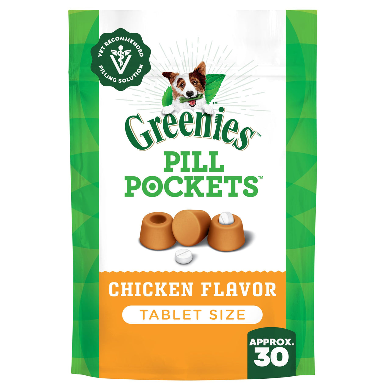 Greenies Pill Pockets for Dogs Small Size, Tablet Pill Treats for Dogs, Chicken Flavor, 3.2 oz. Pouch