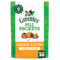 Thumbnail for Greenies Pill Pockets for Dogs Small Size, Tablet Pill Treats for Dogs, Chicken Flavor, 3.2 oz. Pouch