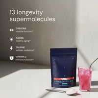 Thumbnail for Blueprint Bryan Johnson Longevity Mix - Muscle Builder & Recovery Supplement - Promotes Focus and Balanced Mood - Magnesium, Creatine, L-Theanine, Glutathione & Vitamin C- 30 Servings, Blood Orange