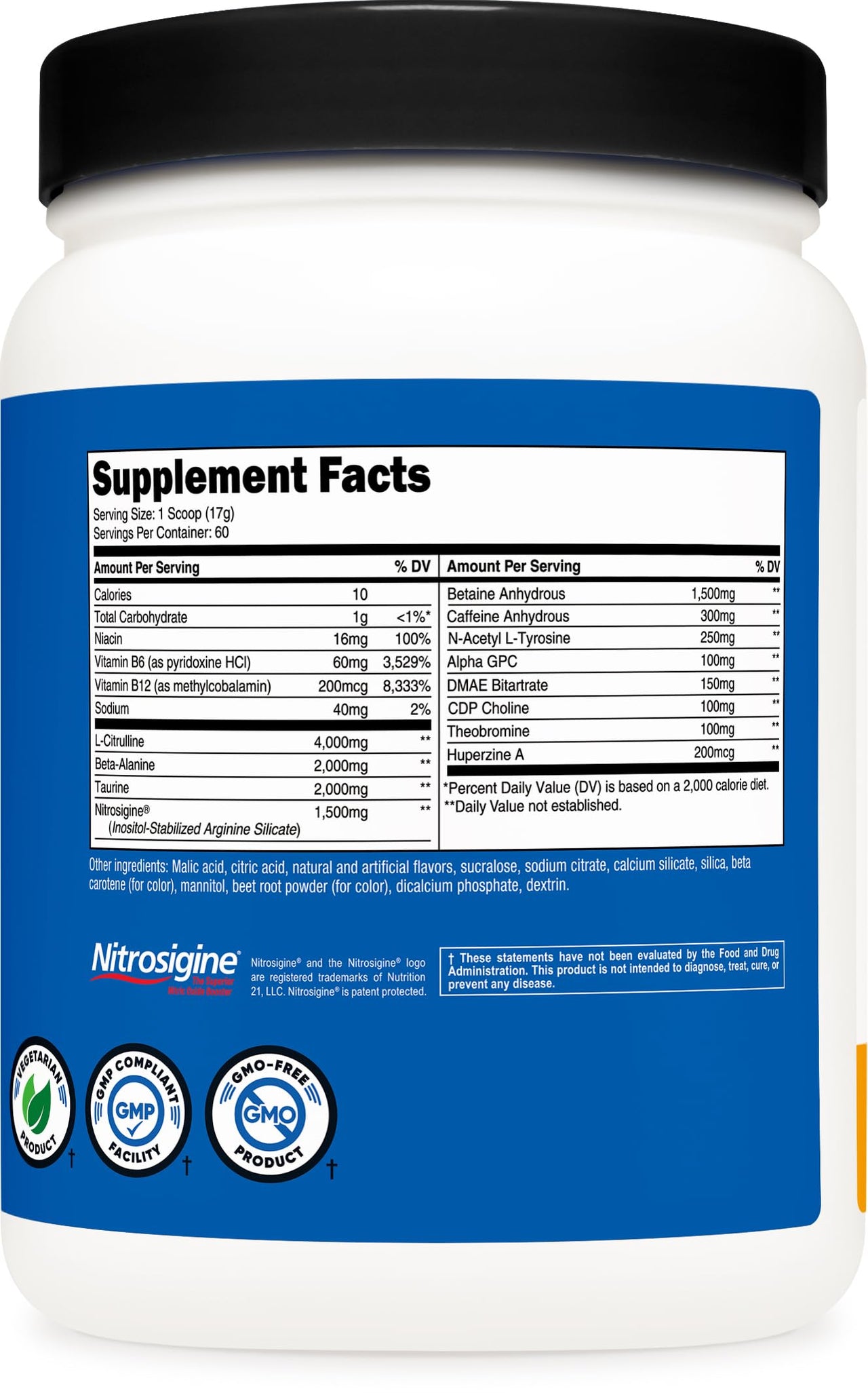 Nutricost Pre-X Xtreme PreWorkout Powder Complex, Peach Mango, 60 Servings, Vegetarian, Non-GMO and Gluten Free