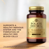 Thumbnail for Solgar Folate 1000 mcg - 120 Tablets - 1000 mcg Bio-Active Metafolin - Vegan, Gluten Free, Dairy Free, Kosher - 120 Servings
