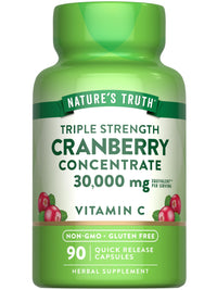 Thumbnail for Nature's Truth Cranberry Concentrate Pills | Plus Vitamin C | Triple Strength Support Capsules | Non-GMO & Gluten Free Supplement