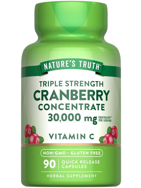 Nature's Truth Cranberry Concentrate Pills | Plus Vitamin C | Triple Strength Support Capsules | Non-GMO & Gluten Free Supplement