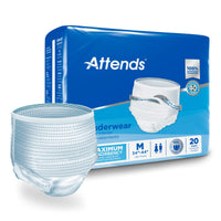 Thumbnail for Attends Adult Absorbent Underwear, Medium [20 Count] - Maximum Absorbency for Men and Women - Disposable Pull-On Diapers with Tear-Away Sides and Breathable Waistband - AP0720
