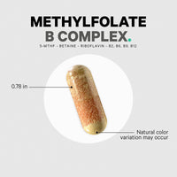 Thumbnail for Codeage Methylfolate B Complex Supplements - 5 MTHF, Methylcobalamin 1000mcg Methylated Vitamin B12, Riboflavin, Betaine, Vitamins B6, Methylation Cycle MTHFR - 2 Months - 120 Capsules