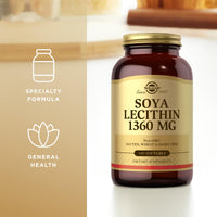 Thumbnail for Solgar Soya Lecithin 1360 mg - 100 Softgels - Source of Choline - Gluten Free, Dairy Free - 100 Servings