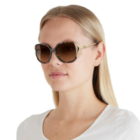 Thumbnail for COACH Sunglasses HC 8396 U 512074 Cr620 Dark Tortoise Brown Grad