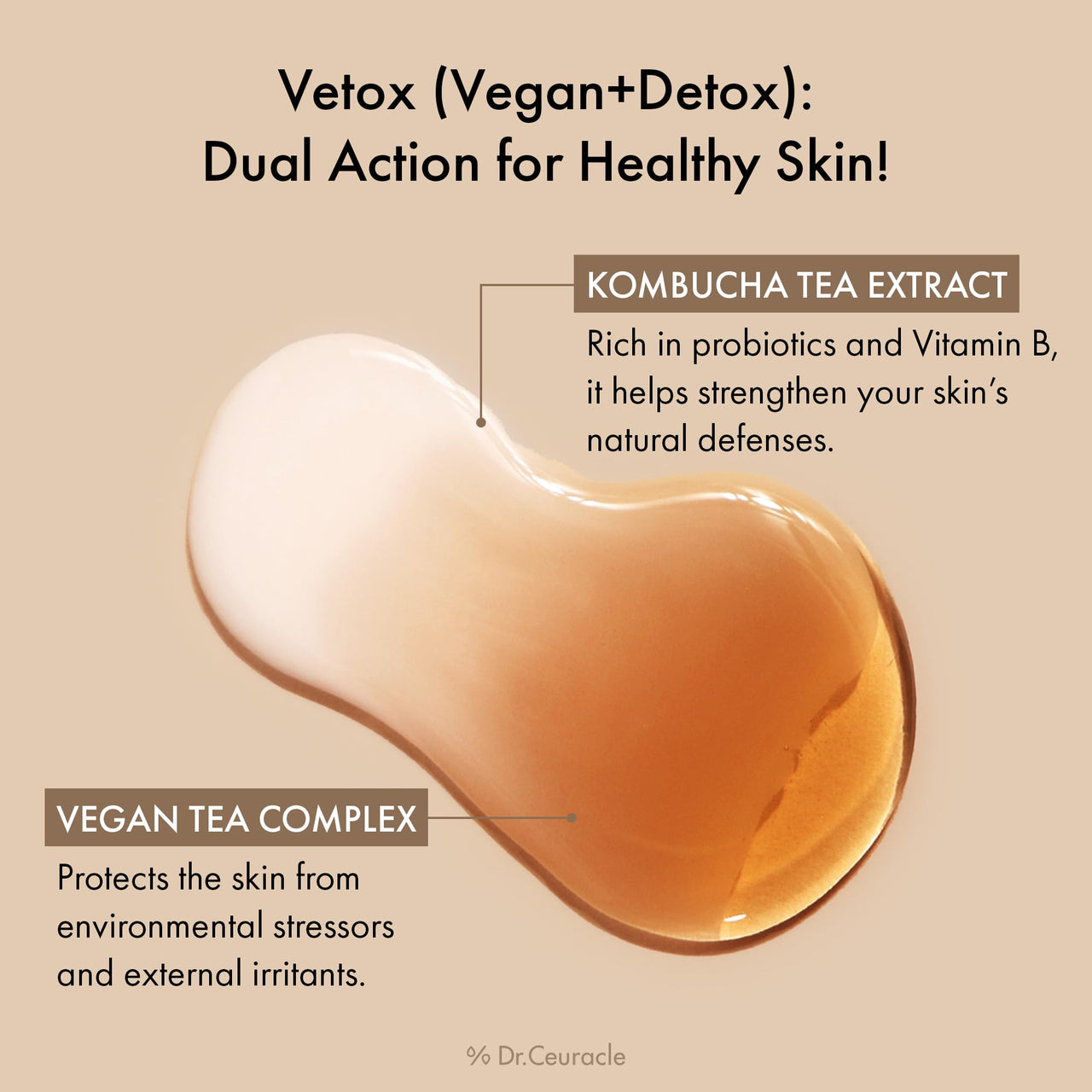 Dr.Ceuracle Vegan Kombucha Tea Essence - Hydrating Milky Toner with Kombucha Tea Extract, Centella Asiatica, Ceramide, Korean Skincare Essence (150 ml / 5.07 fl. oz.)
