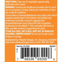 Thumbnail for The Vitamin Shoppe Triple Strength Phosphatidylserine for Brain, Memory (30 Vegetable Capsules)