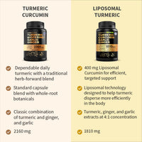 Thumbnail for 4-in-1 Turmeric and Garlic Supplements with BioPerine – 2360mg Turmeric Ginger Root Capsules with Garlic – High Potency Herbal Blend (120 ct)