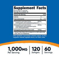Thumbnail for Nutricost Andrographis Extract Capsules (1000mg) (120 Capsules) - Health and Wellness Vegetarian Supplement, 60 Servings