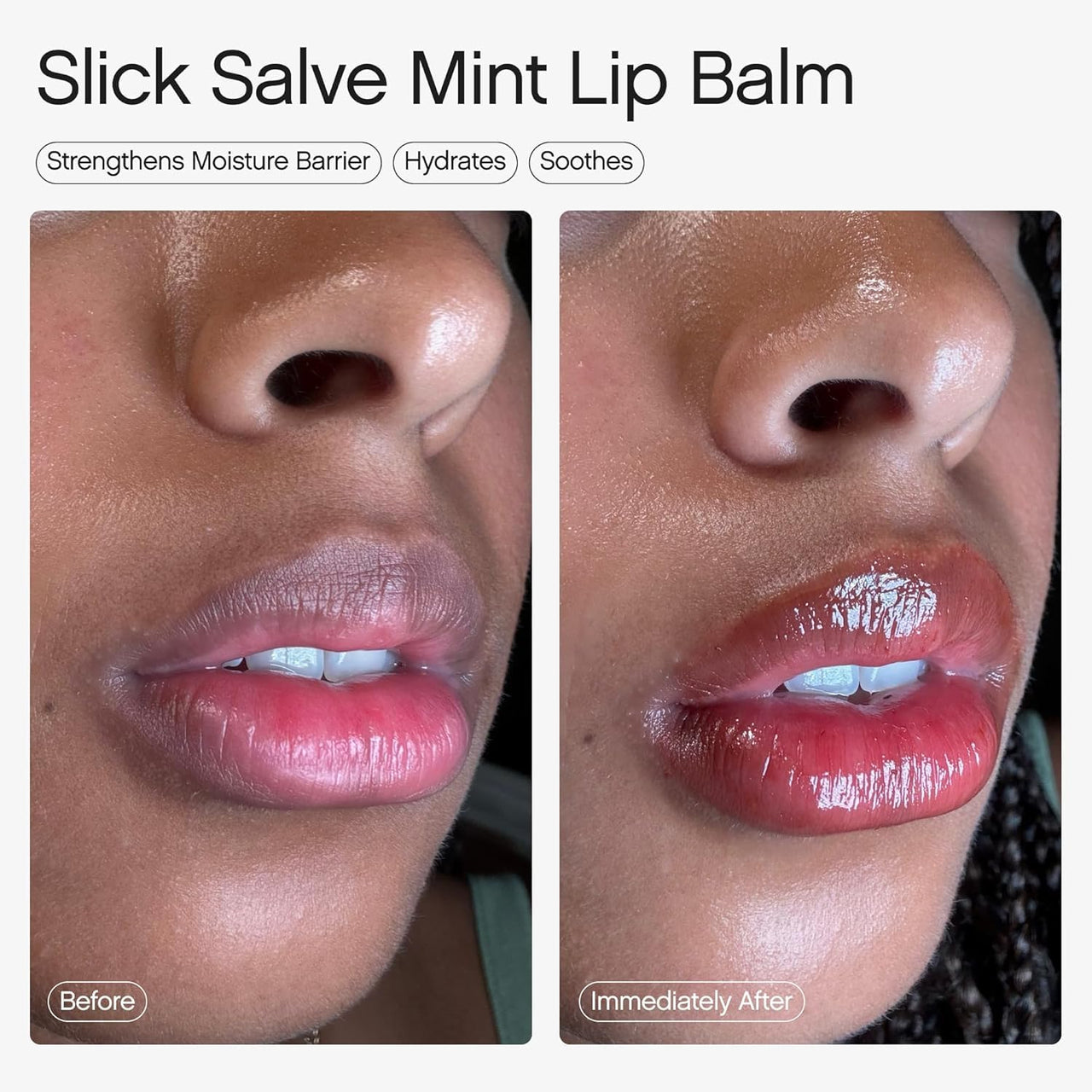 Topicals Slick Salve Mint Glossy Lip Balm | Soothes Discomfort, Strengthens Barrier & Provides Lasting Hydration & Relief | Vegan, Paraben-Free Formula w/Hyaluronic Acid (2 Pack, 0.5 Fl Oz Each)