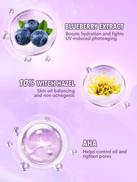 Thumbnail for SHEGLAM Good Grip Hydrating Primer Oil Control Moisturizing Primer Gel Smooth Fine Lines Oil And Silicone-Free Face -Blueberry + Aha-Purple