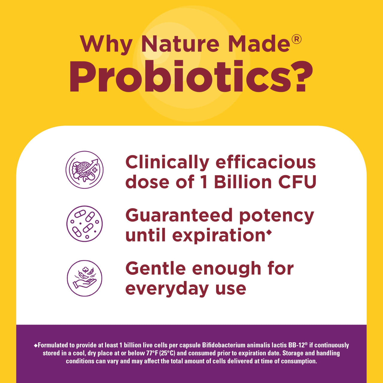 Nature Made Probiotics for Women and Men, Probiotic Capsules 1 Billion CFU from Live Cultures for Immune & Digestive Support, 30 Capsules, 30 Day Supply