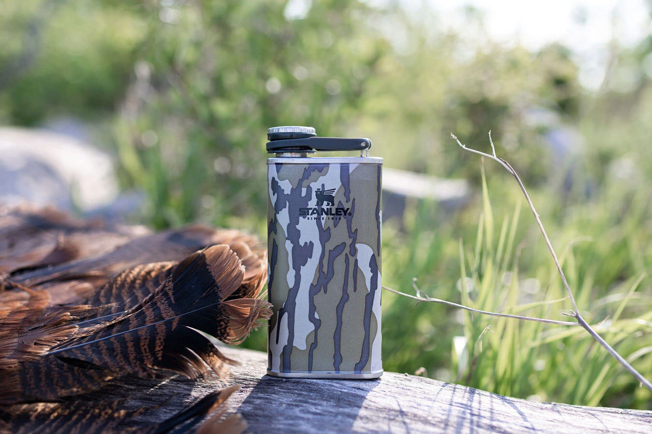 Stanley Classic Easy Fill Wide Mouth Flask 8 oz | Leakproof Hip Flask | Hinge Connected Never Lose Cap | Insulated Stainless Steel Liquor Container | BPA-Free | Bottomland