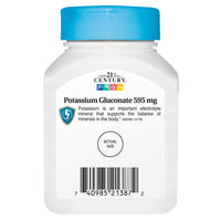 Thumbnail for 21st Century Potassium Gluconate, 595 mg, 110 Tablets