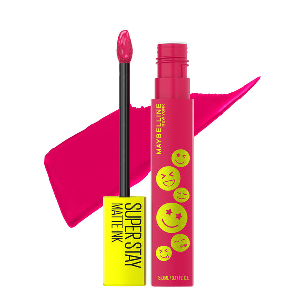 Image 1 of Maybelline Super Stay Matte Ink Liquid Lip Color, Moodmakers Lipstick Collection, Long Lasting, Transfer Proof Lip Makeup, Optimist, Pink, 1 Count