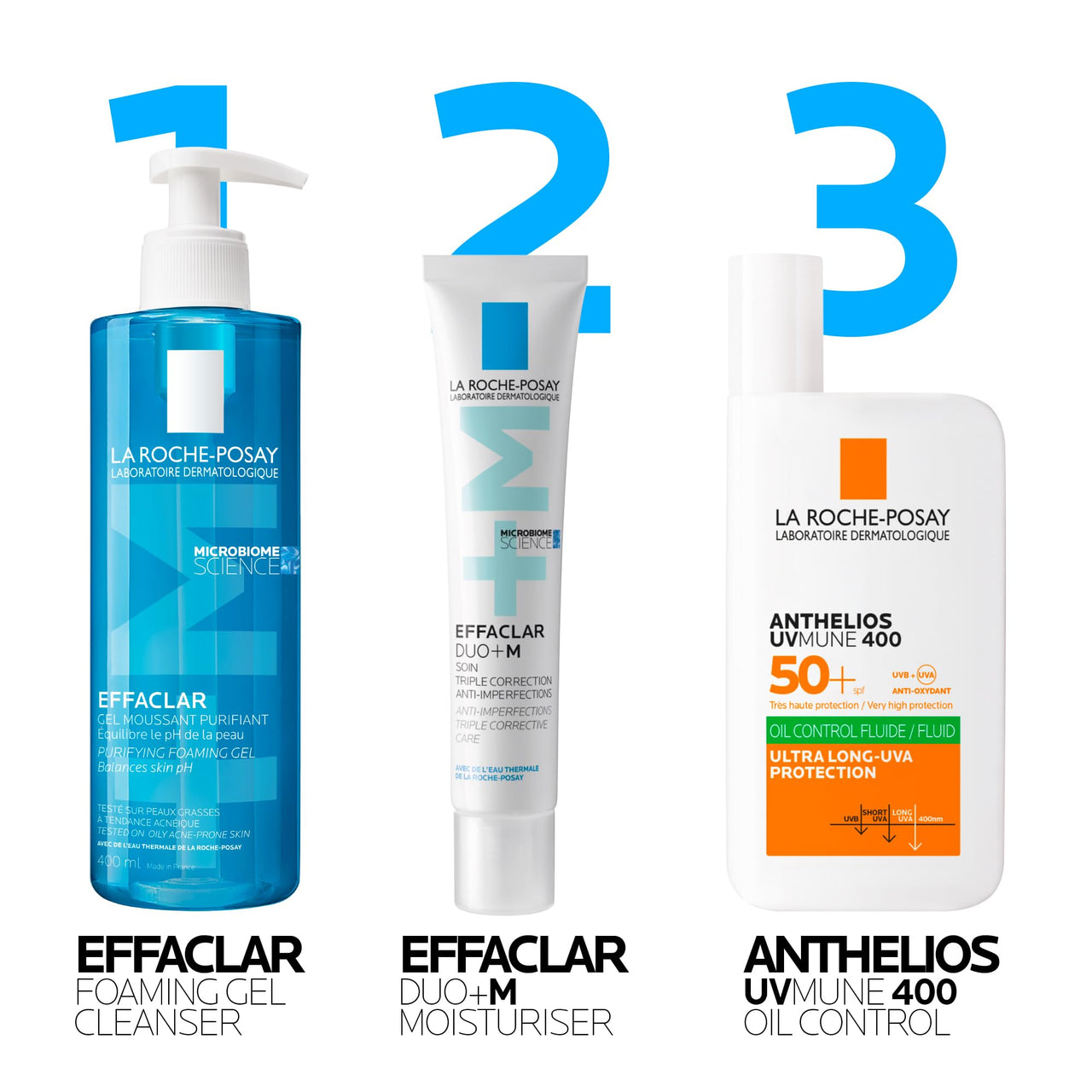 La Roche-Posay Effaclar Purifying Foaming Gel Cleanser for Oily Skin, With Zinc Pidolate To Remove Excess Oil & Shine, Alcohol Free & Oil Free, Sensitive Skin Tested
