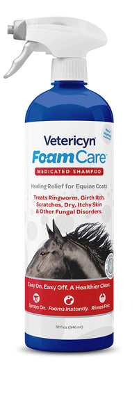 Thumbnail for Vetericyn FoamCare Medicated Horse Shampoo | Sprayable Equine Shampoo with Ketoconazole for Healing Relief from Itchy Skin, Fungal Issues, Ring Worm, and More. 32 fl oz.