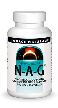 Thumbnail for Source Naturals N-A-G 500 mg N-Acetyl Glucosamine for Connective Tissue Support* - 120 Tablets