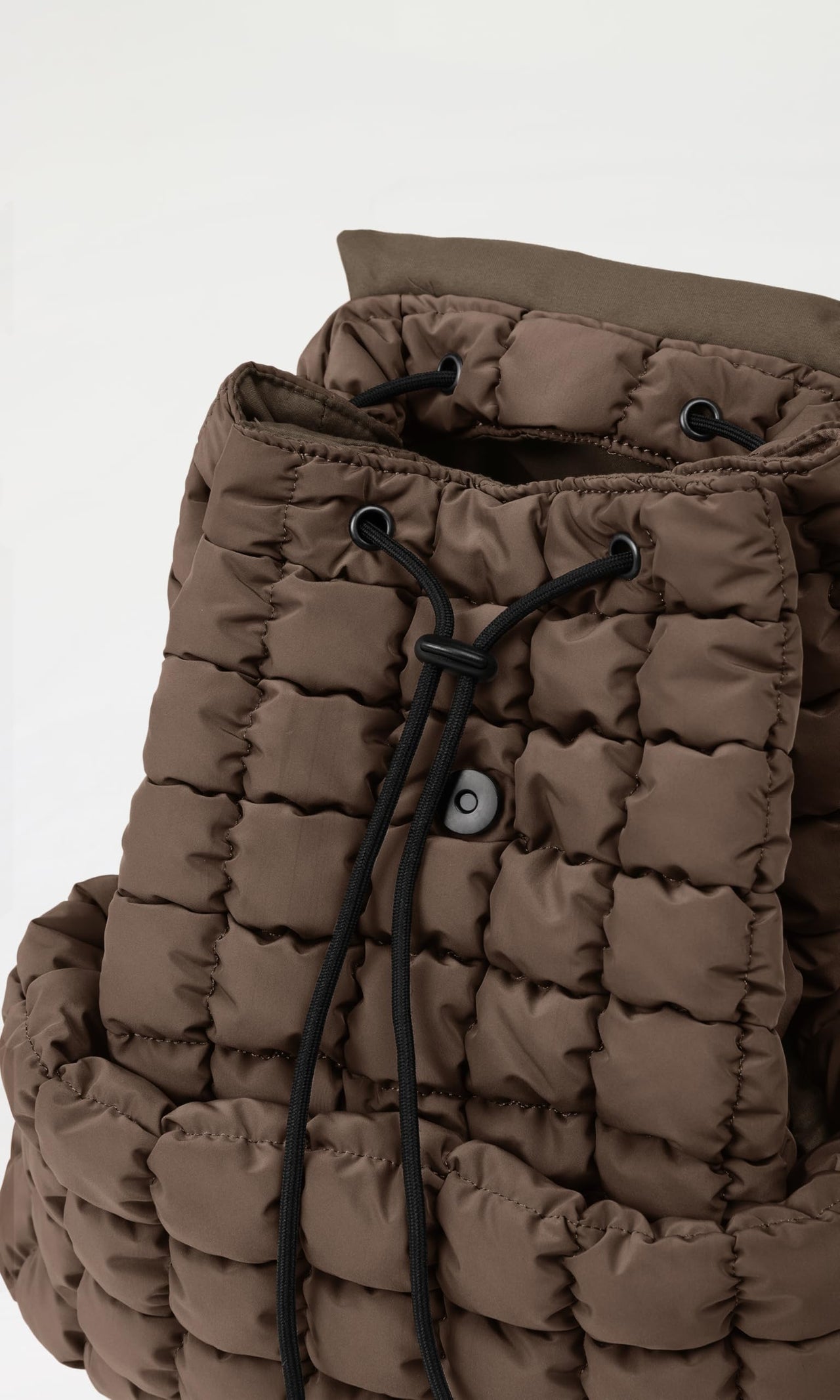 ODODOS Quilted Backpack 2.0 for Women Lightweight Puffer Hiker Pack Drawstring Padding Travel Gym Bag, Dark Brown