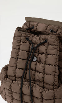 Thumbnail for ODODOS Quilted Backpack 2.0 for Women Lightweight Puffer Hiker Pack Drawstring Padding Travel Gym Bag, Dark Brown