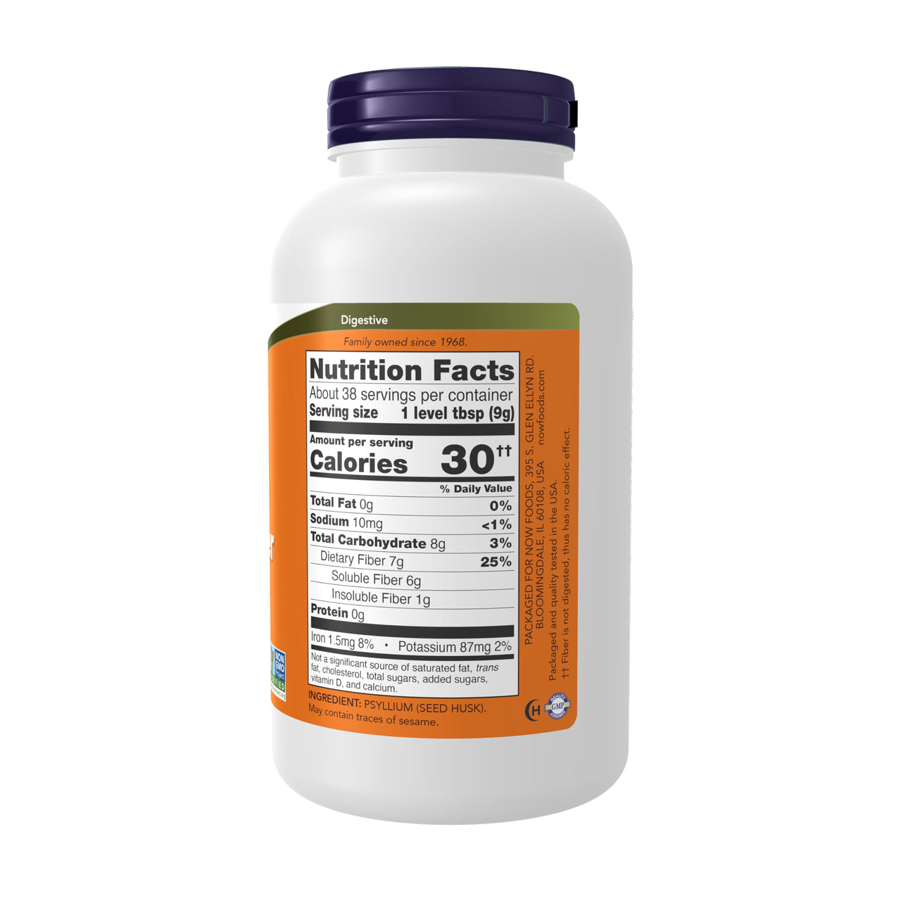 NOW Foods Supplements, Psyllium Husk Powder, Non-GMO Project Verified, Soluble Fiber, 12-Ounce