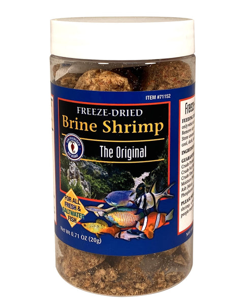 San Francisco Bay Brand Fish Food Freeze Dried Brine Shrimp - All Natural, Sustainably Harvested, High Protein Dried Brine Shrimp for Freshwater and Saltwater Fish - 0.71 oz (20g)