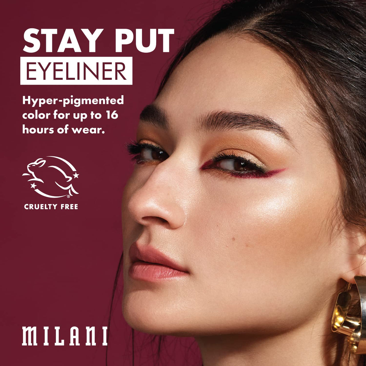 Milani Stay Put Eyeliner - Picante (0.01 Ounce) Cruelty-Free Self-Sharpening Eye Pencil with Built-In Smudger - Line & Define Eyes with High Pigment Shades for Long-Lasting Wear