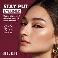 Thumbnail for Milani Stay Put Eyeliner - Picante (0.01 Ounce) Cruelty-Free Self-Sharpening Eye Pencil with Built-In Smudger - Line & Define Eyes with High Pigment Shades for Long-Lasting Wear