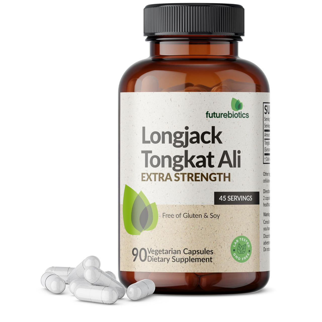 Futurebiotics Longjack Tongkat Ali Extra Strength Energy & Stamina Support - Non-GMO, 90 Vegetarian Capsules