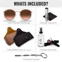 Thumbnail for Ray-Ban RB3647N ROUND DOUBLE BRIDGE Round Shaped Non-Polarized Sunglasses for Men & Women – Includes Official RAYBAN Eyewear Kit – Ideal Formal & Casual Wear Sunglasses – Brown Gradient Lens