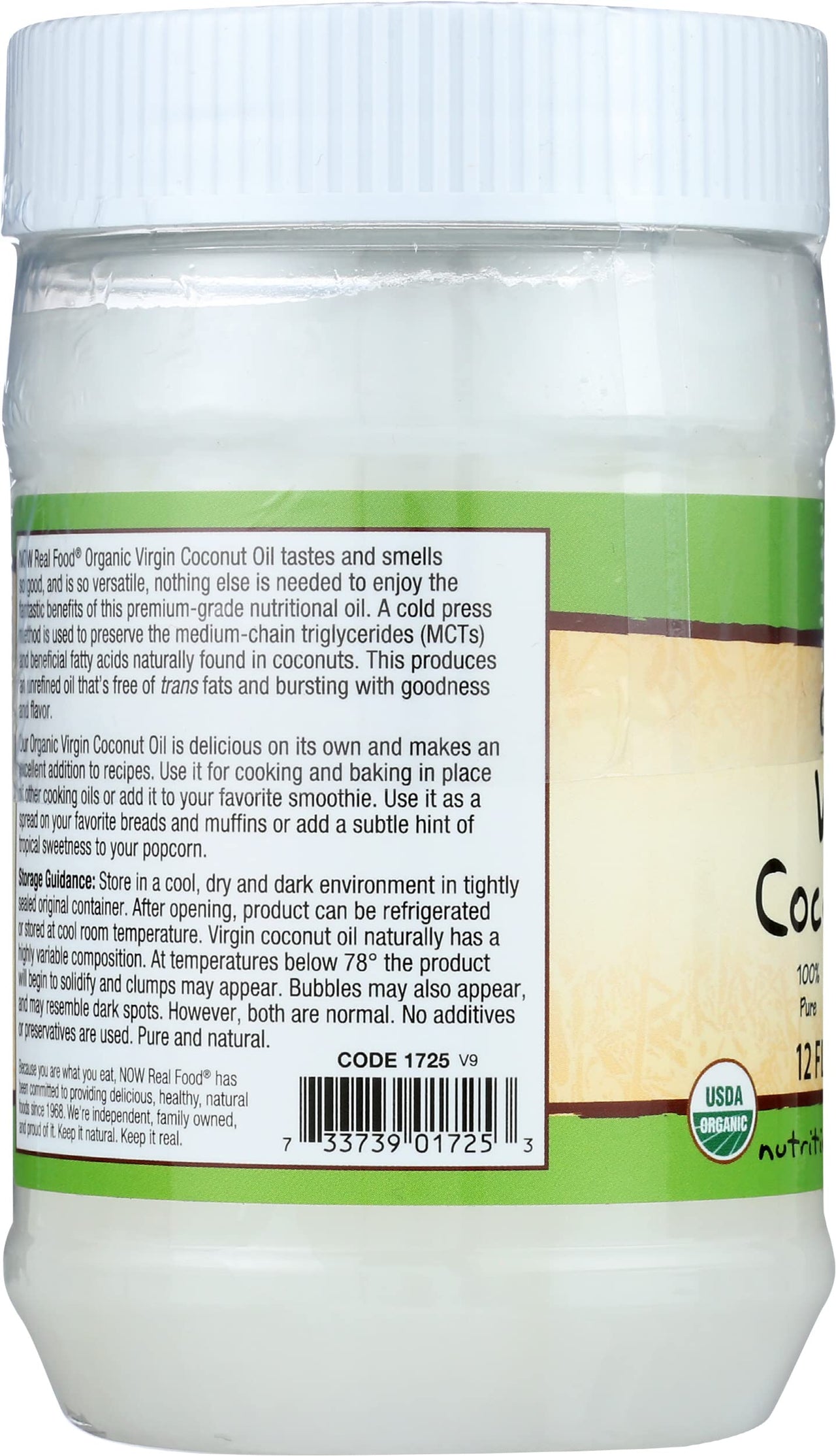 NOW Foods Organic Virgin Coconut Oil, 12 oz