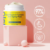 Thumbnail for SeoulCeuticals Korean Face Mask Skin Care - Snail Mucin Turmeric Mask for Face – Cruelty Free K Beauty Anti Aging Face Mask for Healthy, Youthful Glow 2oz