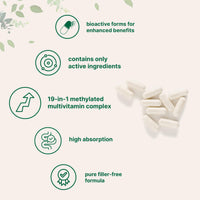 Thumbnail for Micro Ingredients Pure Methylated Multivitamin, 240 Capsules | 19-in-1 Formula with Vitamins C, D, B12, Folate, Magnesium, Zinc & More | Filler Free, Non-GMO
