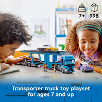 Thumbnail for LEGO City Car Transporter Truck with Sports Cars Building Toy Set - Semi Truck Toy with Carrier & Trailer for Boys & Girls, Ages 7+ - Gift Idea for Kids - 60408