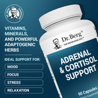 Thumbnail for Dr. Berg Adrenal & Cortisol Supplement New Formula - Adrenal Supplement & Cortisol Manager for Mood, Focus and Stress Support - Adrenal Supplements with Ashwagandha Extracts - 60 Capsules 3 Pack