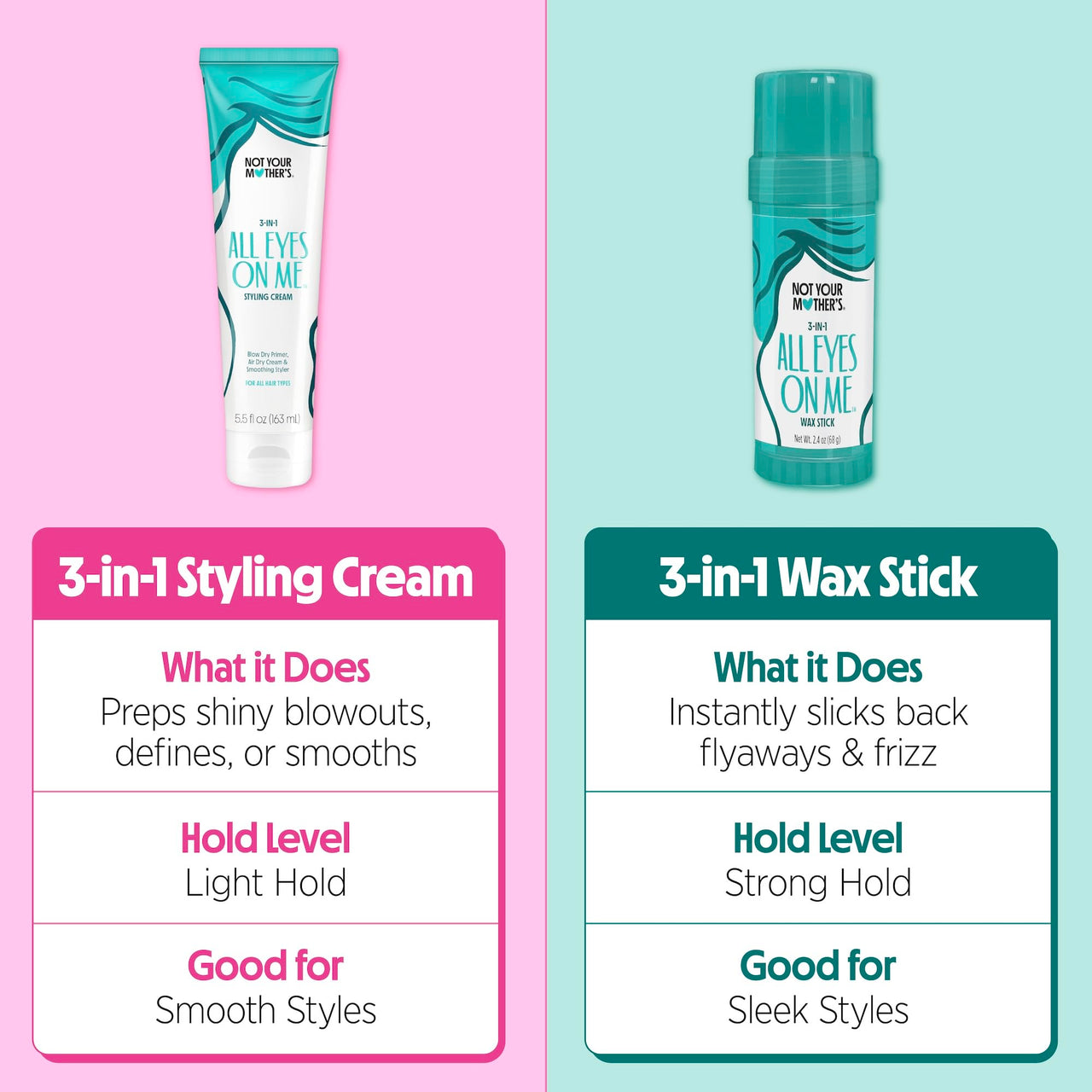 Not Your Mother's All Eyes On Me 3-in-1 Hair Wax Stick with UV Protection - Wax Stick for All Hair Types