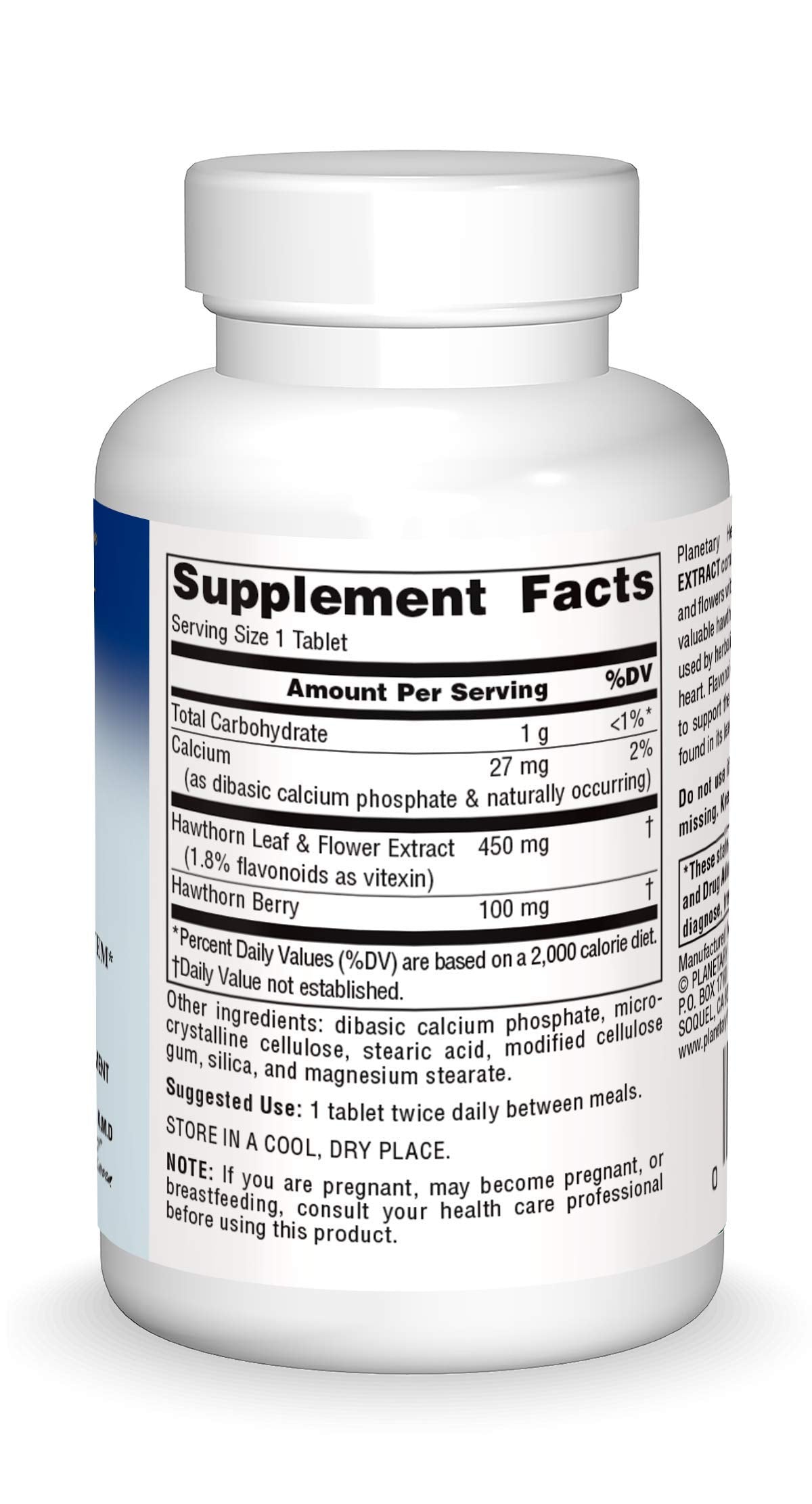 Planetary Herbals Full Spectrum Hawthorn Extract Tablets, 30 Count