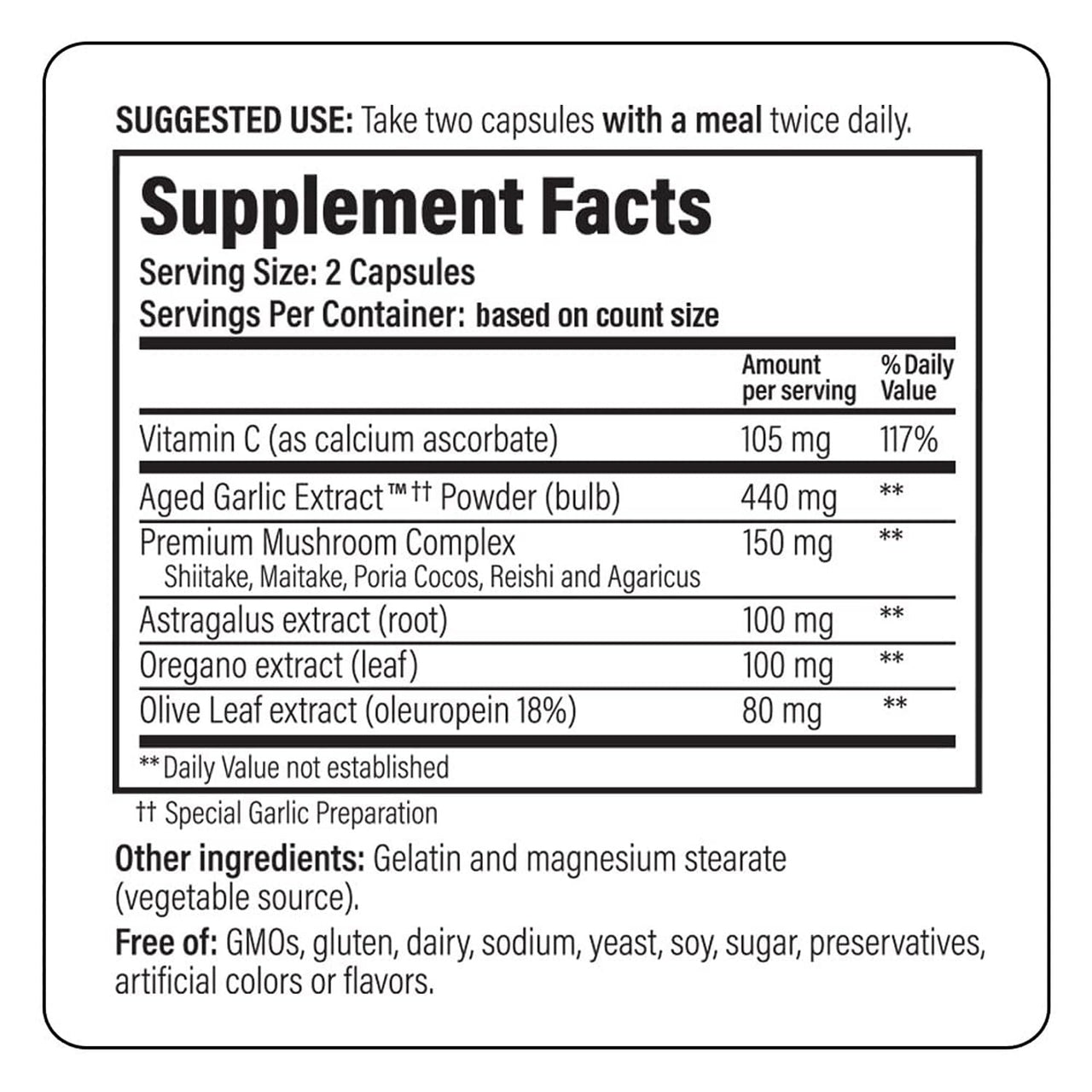 Kyolic Aged Garlic Extract Formula 103, Immune Support*, 200 Capsules