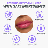 Thumbnail for Wonderskin Lip Oil Rehab Serum - Color Changing Lip Oil from Clear to Pink - PH-activated, Non-sticky & Hydrating Tinted Serum for Dry Lips (Kissed)