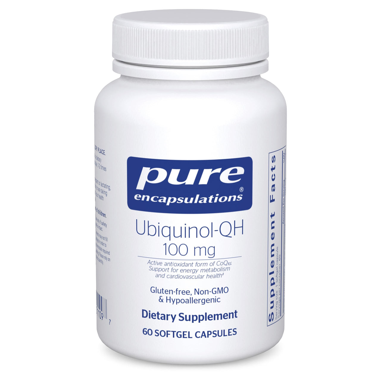 Pure Encapsulations Ubiquinol-QH - 100 mg CoQ10 - Supports Energy Metabolism & Heart Health* - Coenzyme Antioxidants Supplement - Non-GMO - 60 Softgel Capsules