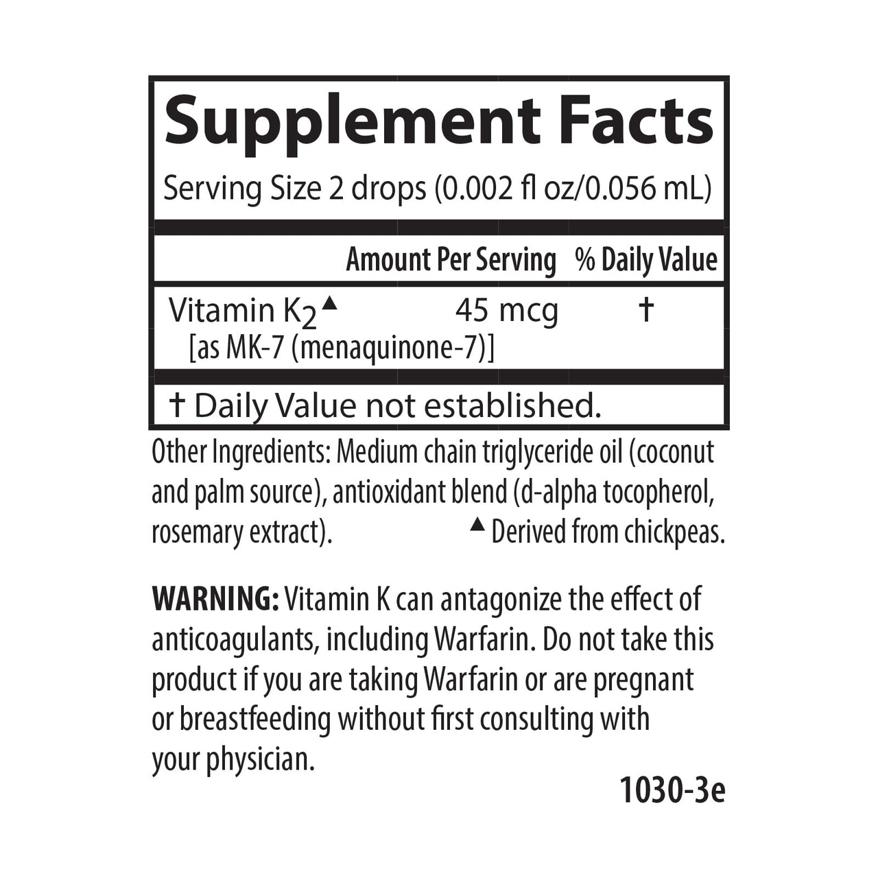 Carlson - Super Daily K2, 45 mcg Liquid Vitamin K, Bone Health, K2 Vitamin, Vitamin K Supplement, Vitamin K-2 MK7, Unflavored, 360 Drops (10.16 mL)