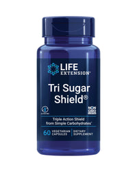 Thumbnail for Life Extension Tri Sugar Shield®, Sorghum bran, White Mulberry, phloridzin Apple polyphenol, Three Botanical extracts Promote Healthy Glucose Metabolism, Gluten-Free, Non-GMO, Vegetarian, 60 Capsules
