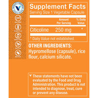 Thumbnail for The Vitamin Shoppe CDP Choline Citicoline Supports Mental Focus (60 Vegetable Capsules)